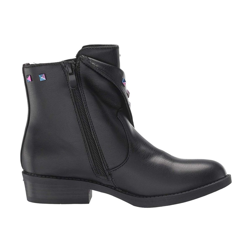 Black Zipper Studded Boots - Picture 4 of 5